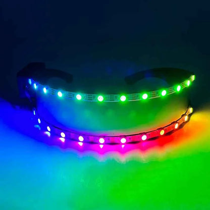 Cyberpunk Futuristic Luminous Cosplay Glasses Rave Cyber light up Goggles LED glowing glasses for man women dance show props