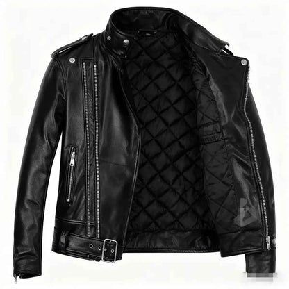 Winter and Autumn Men's Oversized Button-down PU Leather Coat with Multiple Zippers Polo Jacket, with Many Zippers