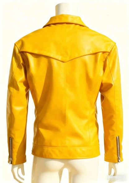 Winter and Autumn Men's Oversized Button-down PU Leather Coat with Multiple Zippers Polo Jacket, with Many Zippers