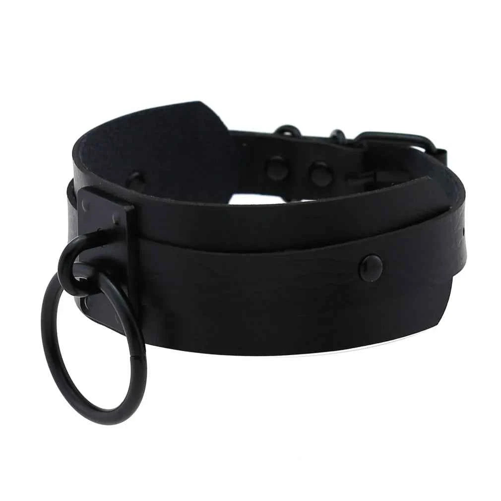 Punk Black O-Round Metal Leather Choker Collar Goth Fashion Necklaces 2025 Women Girls Rock Harajuku Emo Gothic Jewelry