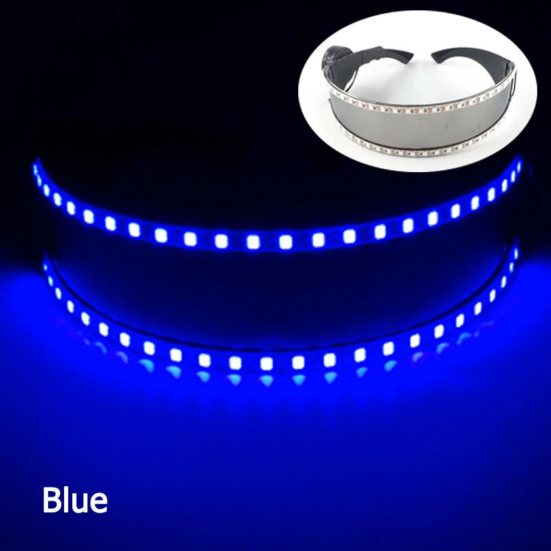 Cyberpunk Futuristic Luminous Rave Goggles LED glowing glasses Accessories