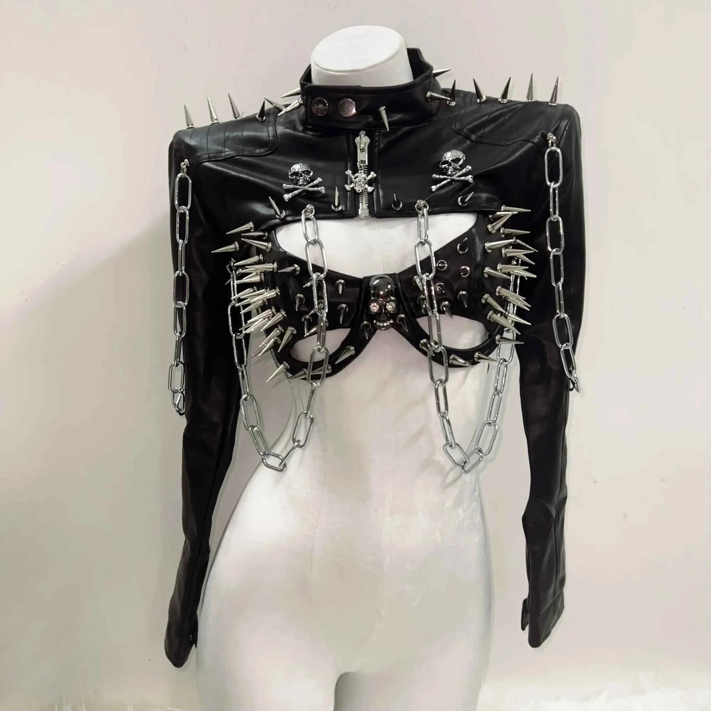 Rivets Jacket  vintage Jacket Punk Jacket y2k   Jacket y2k fashion Gothic Jacket harajuku fashion Cross Jacket Skull  Jacket