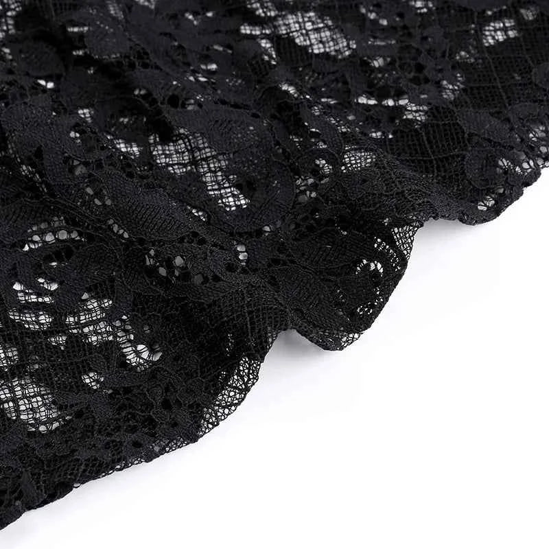 Gothic Crop Tops Punk Tanks Trendy Camisole T-Shirt Women Sexy Fishnet Backless Steampunk Vest Clubwear for Rave Party