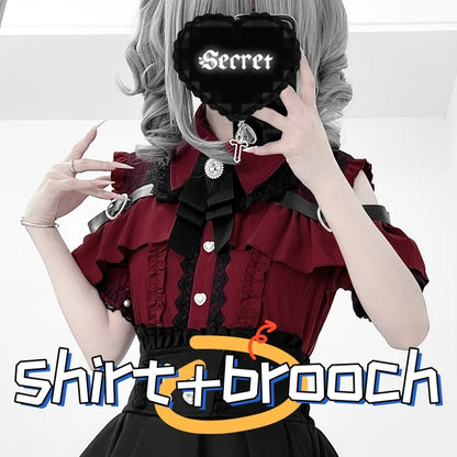 Y2K Japanese Style Blouse Elegant Long Sleeve