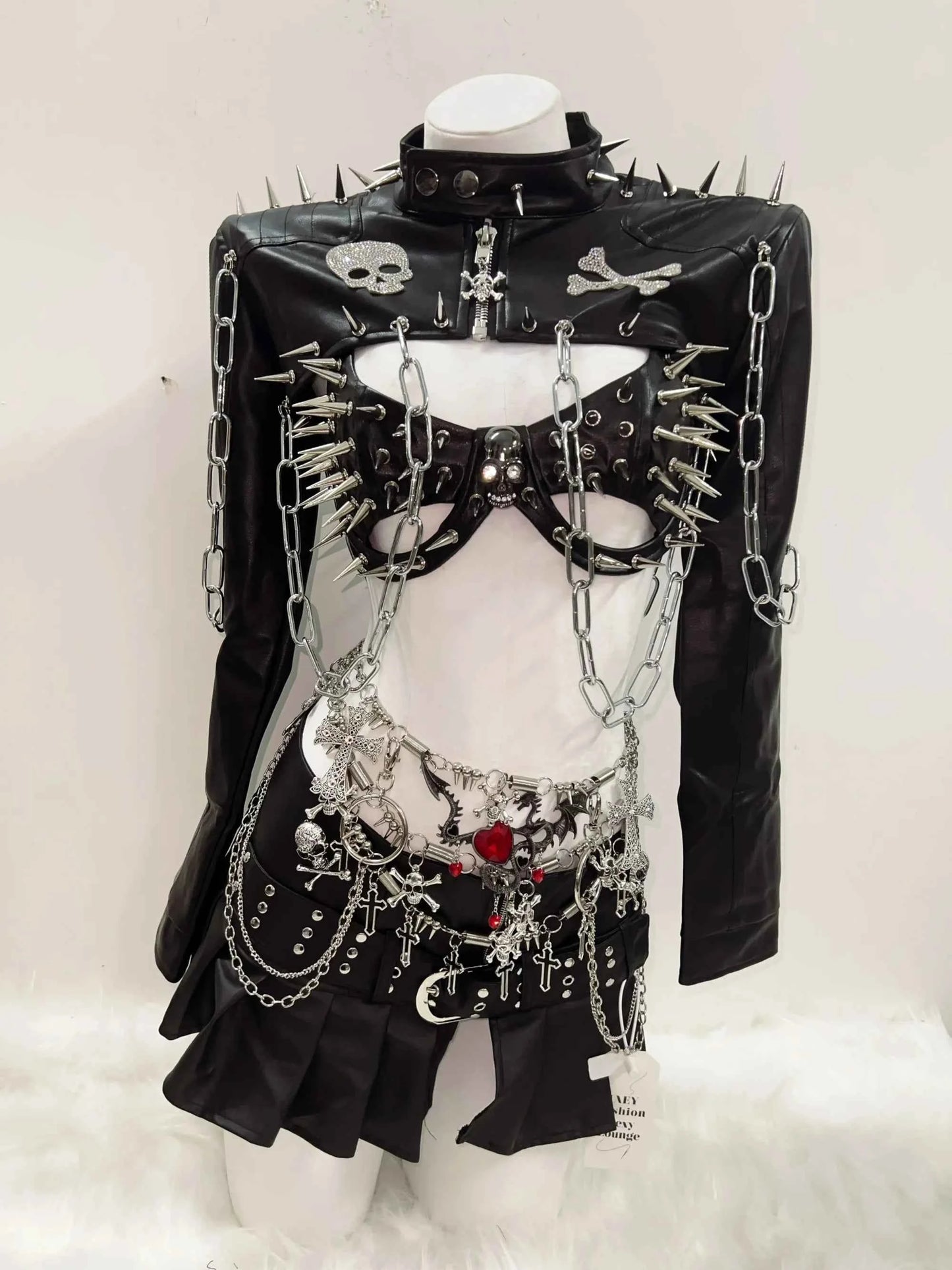 Rivets Jacket  vintage Jacket Punk Jacket y2k   Jacket y2k fashion Gothic Jacket harajuku fashion Cross Jacket Skull  Jacket