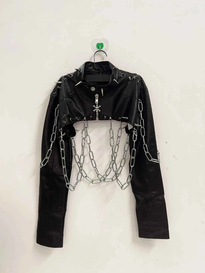 Rivets Jacket  vintage Jacket Punk Jacket y2k   Jacket y2k fashion Gothic Jacket harajuku fashion Cross Jacket Skull  Jacket