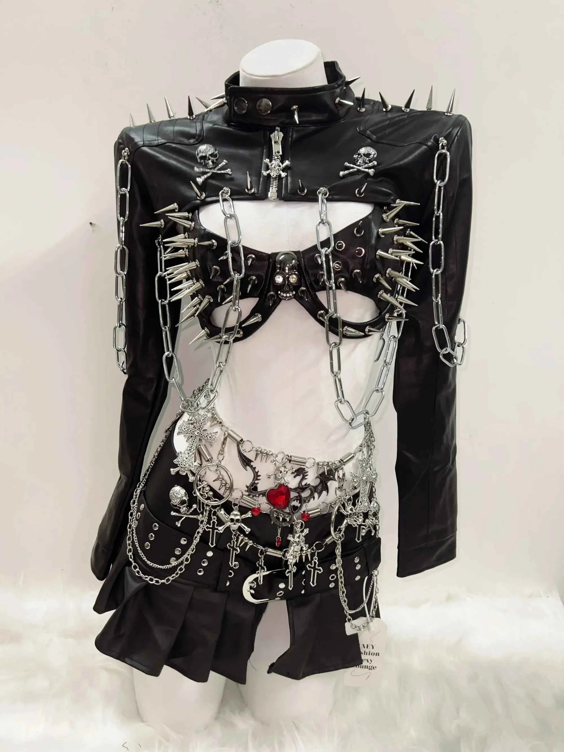 Rivets Jacket  vintage Jacket Punk Jacket y2k   Jacket y2k fashion Gothic Jacket harajuku fashion Cross Jacket Skull  Jacket