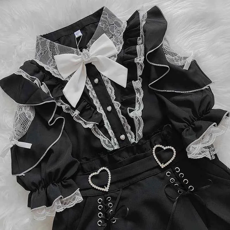Kawaii Women Shirts Jirai Kei Lolita Y2K Cute Japanese Style Blouse Elegant Long Sleeve Sweet Tops Casual Aesthetic Shirt 2024