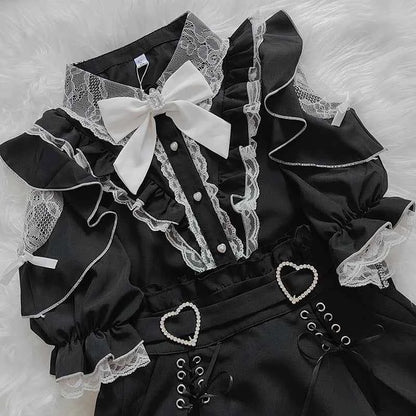 Kawaii Women Shirts Jirai Kei Lolita Y2K Cute Japanese Style Blouse Elegant Long Sleeve Sweet Tops Casual Aesthetic Shirt 2024