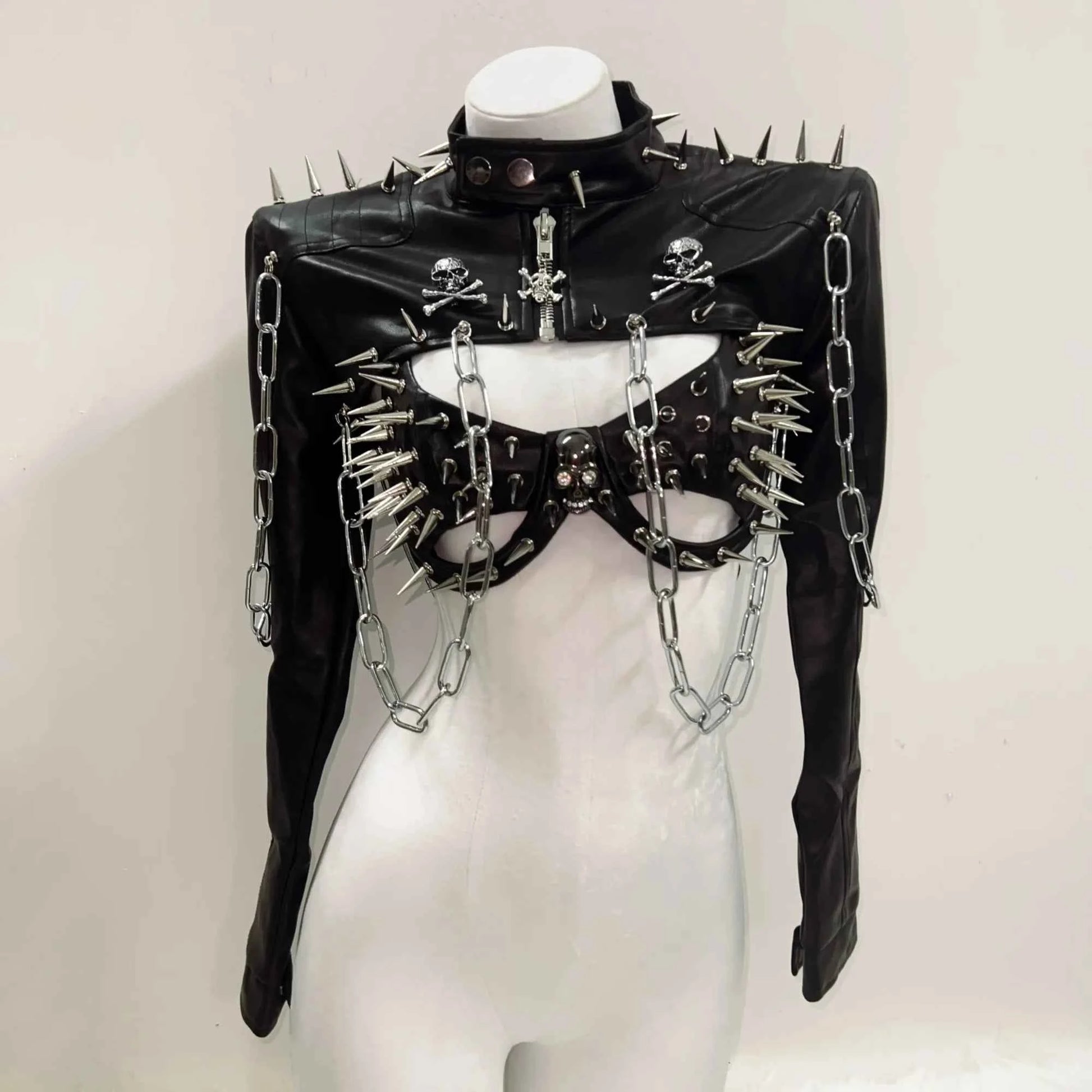 Rivets Jacket  vintage Jacket Punk Jacket y2k   Jacket y2k fashion Gothic Jacket harajuku fashion Cross Jacket Skull  Jacket