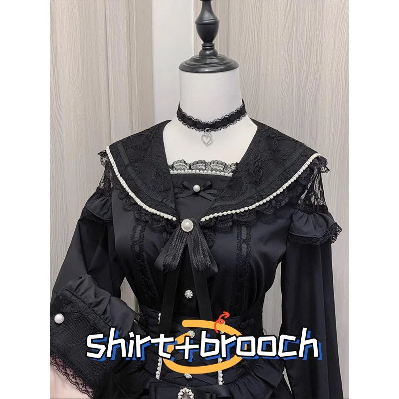 Y2K Japanese Style Blouse Elegant Long Sleeve