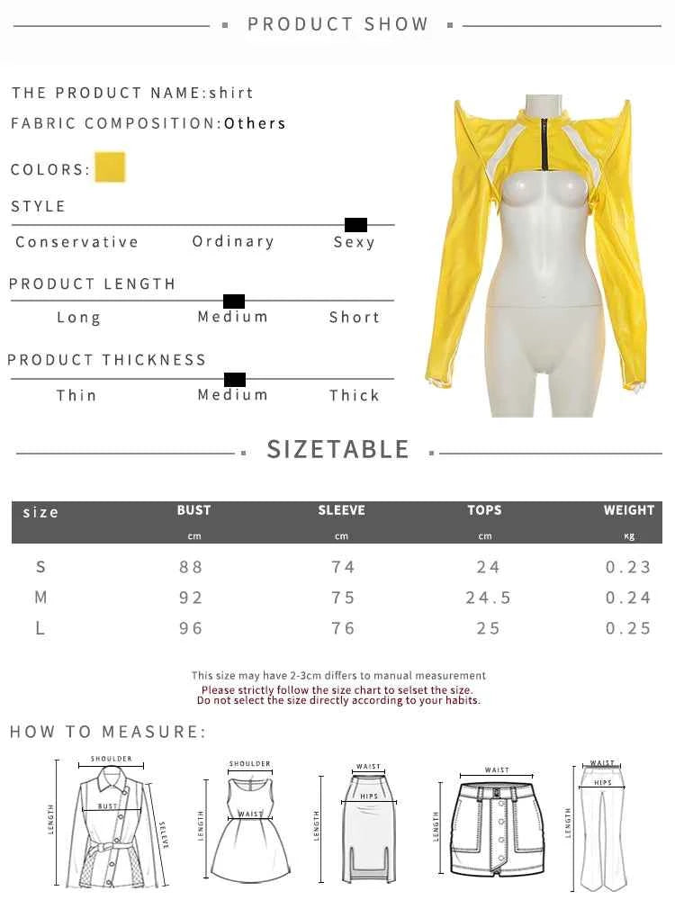 Kliou Horn Design Short Jacket Woman Faux Leather Zip Cardigan Full Sleeve Navel Exposed Hot Girls High Street Style Clothing