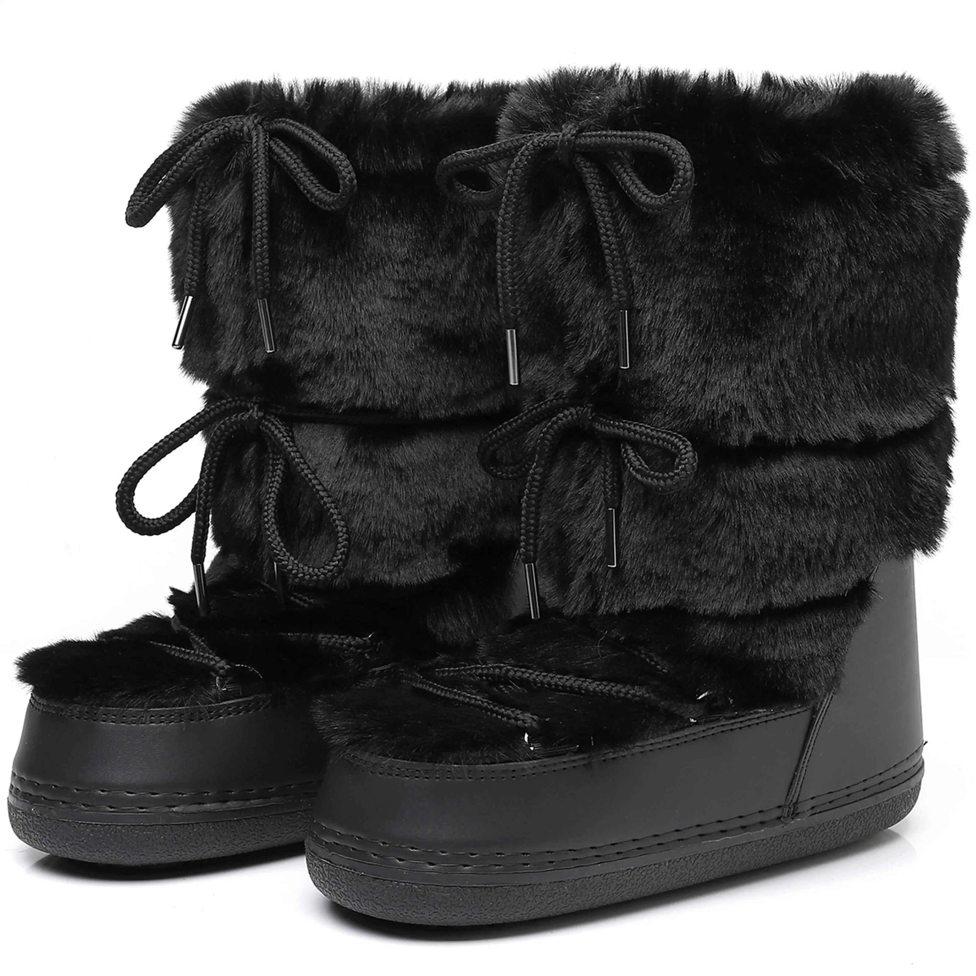 Fluffy Fur Boots 2025 Winter Fashion Sexy Faux Fox Fur Snow Boots Ladies Furry Warm Cotton Boots Female Outdoor Ski Boots