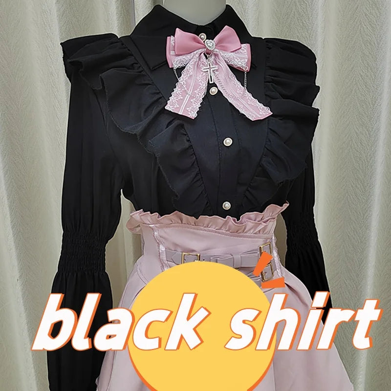 Y2K Japanese Style Blouse Elegant Long Sleeve