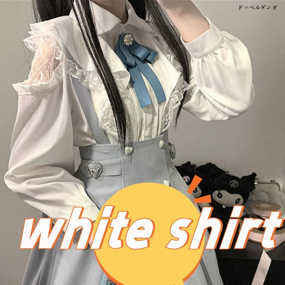 Y2K Japanese Style Blouse Elegant Long Sleeve