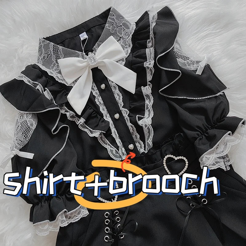 Y2K Japanese Style Blouse Elegant Long Sleeve