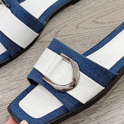 Buckle Trim Open Toe Sandals - Munsieur