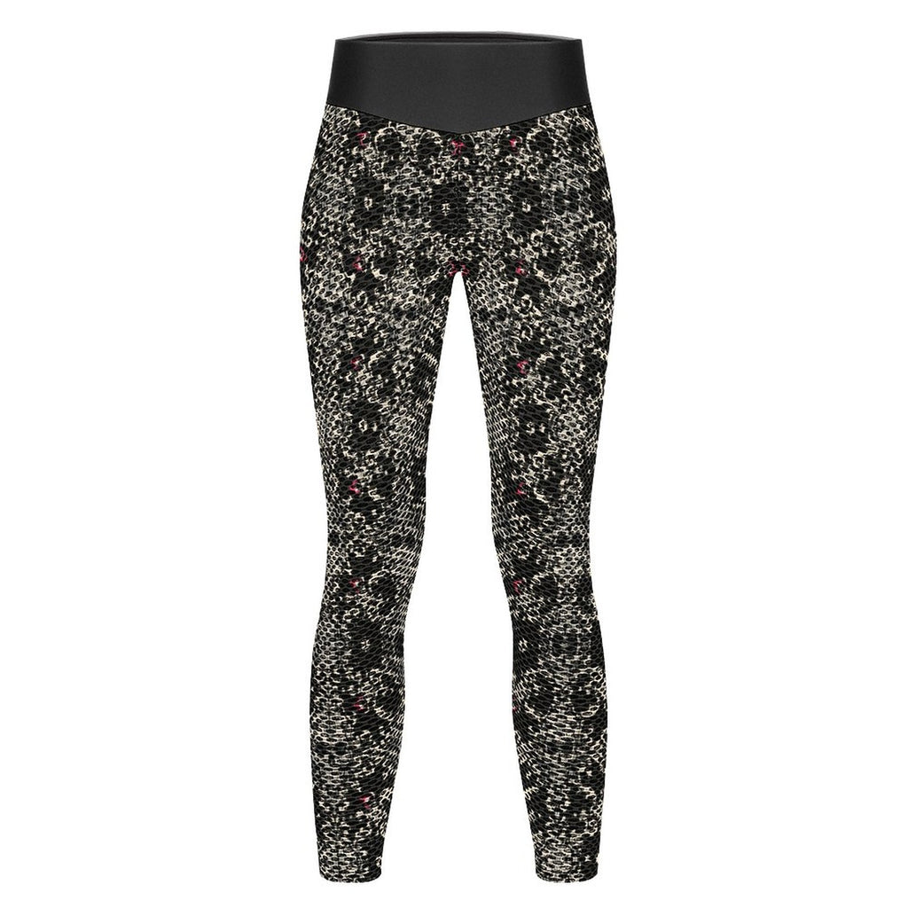 Custom Printed Honeycomb Textured Yoga Leggings for Women