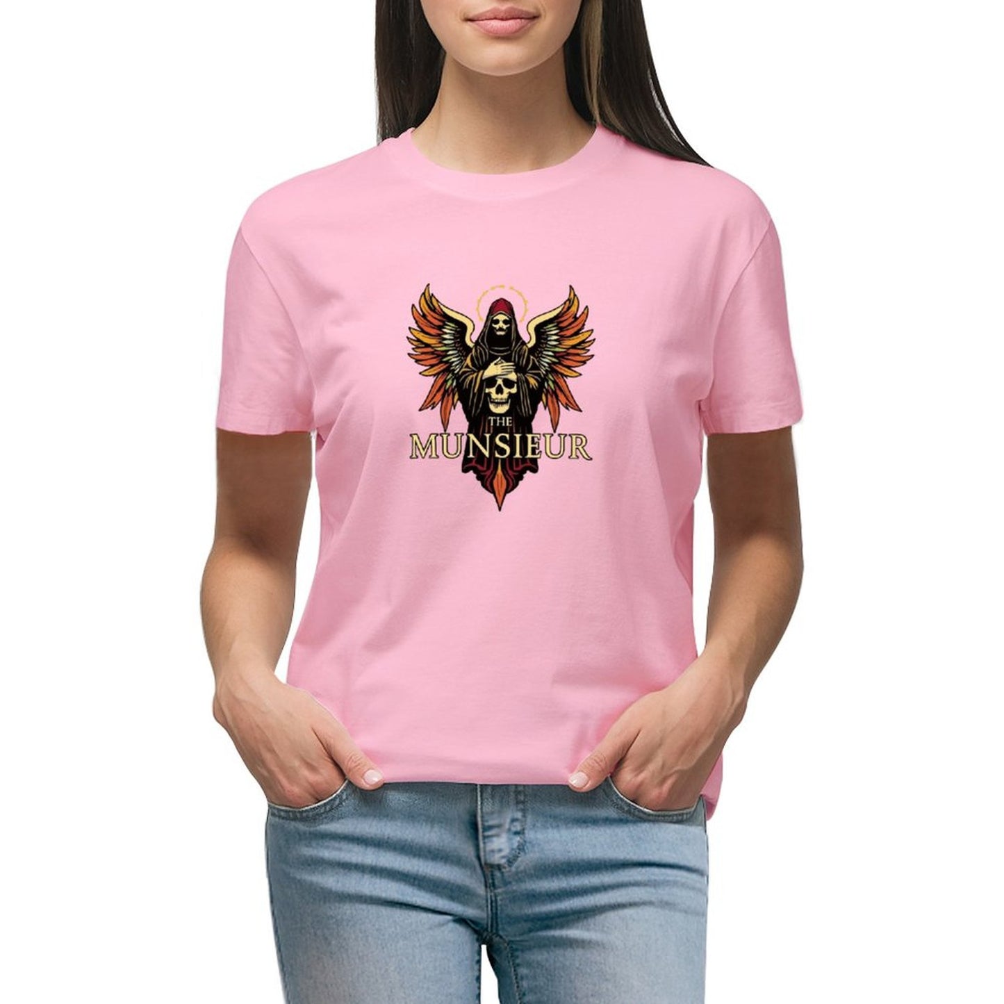 Munsieur Women's Brand T-shirt "Rebellious Angel" Designer Streetwear for Her
