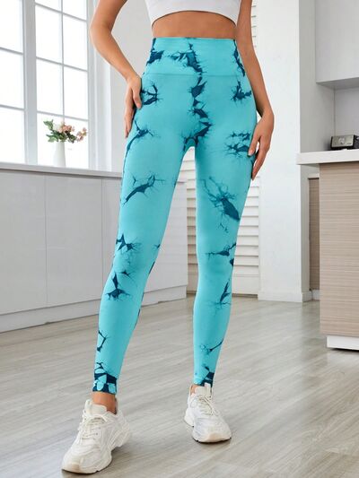 Printed High Waist Active Leggings - Munsieur