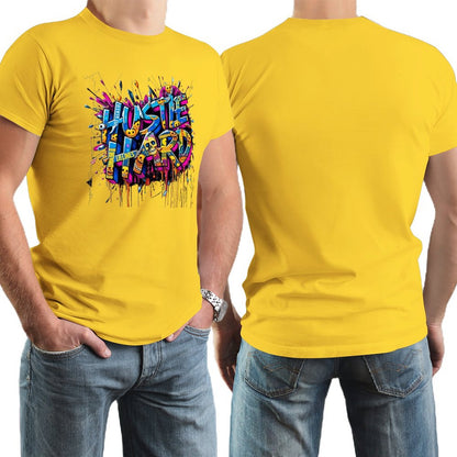 Men's Tee "Hustle Hard" Streetwear Design by Crown Co.👑