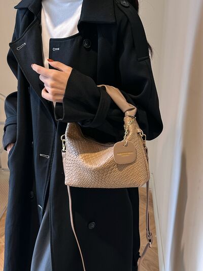 PU Leather Woven Crossbody Bag - Munsieur