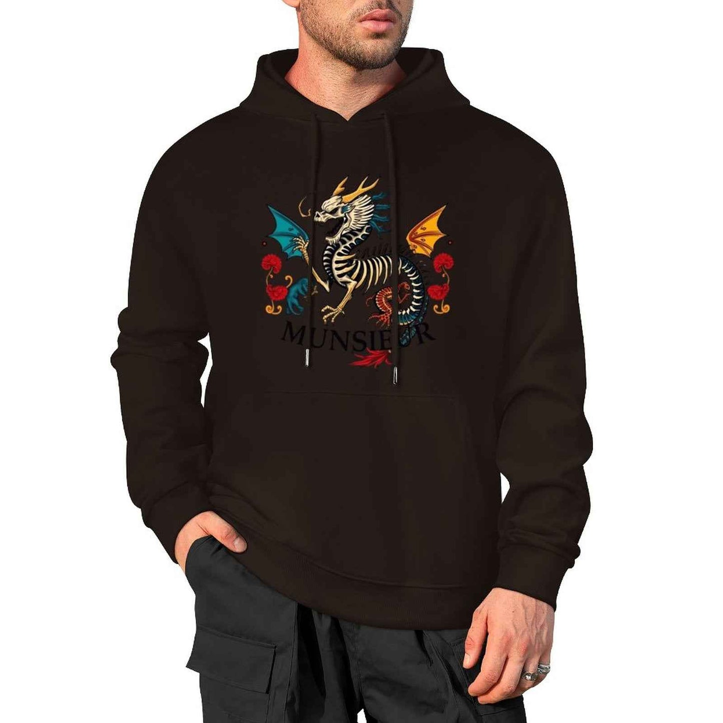 Munsieur Inferno Crest: Dragon Hoodie for Men - Munsieur