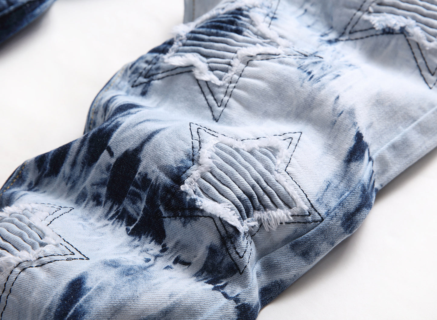 Men's Embroidery Float Fashionable Denim Pants