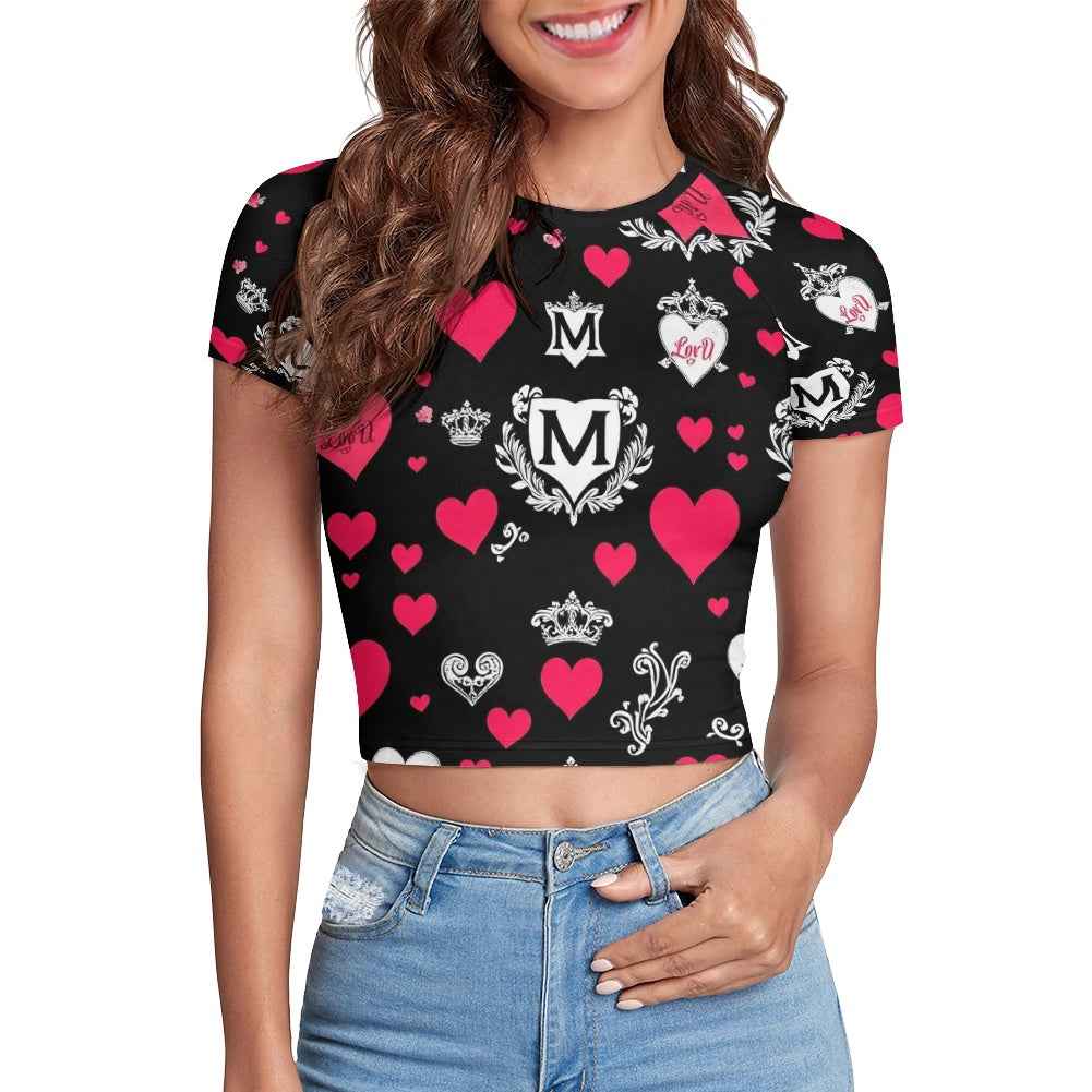 Tight cropped navel-baring T-shirt
