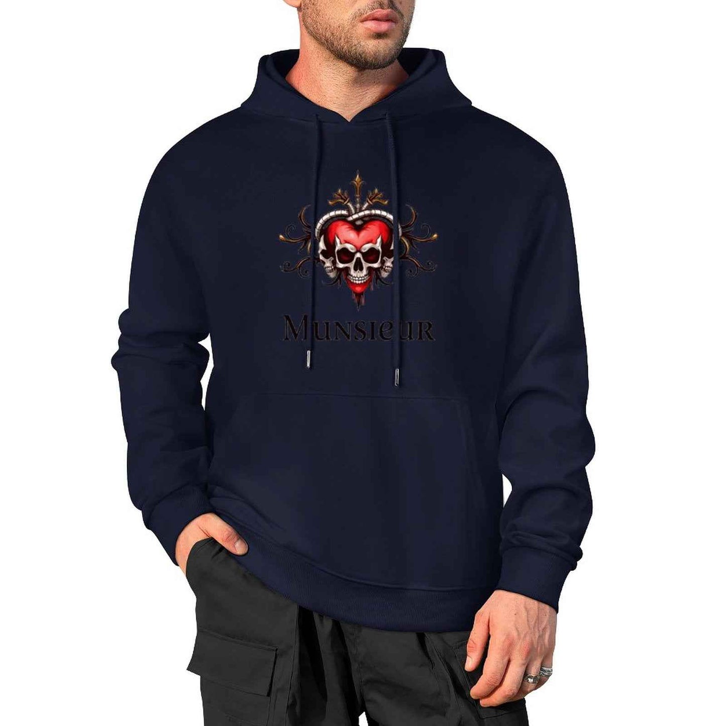 Munsieur Deadly Love: Skull Hoodie for Men - Munsieur
