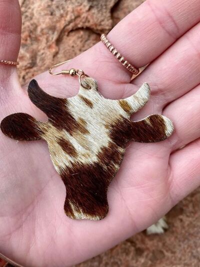 PU Leather Bull Head Earrings - Munsieur