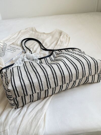 Striped Canvas Tote Bag - Munsieur