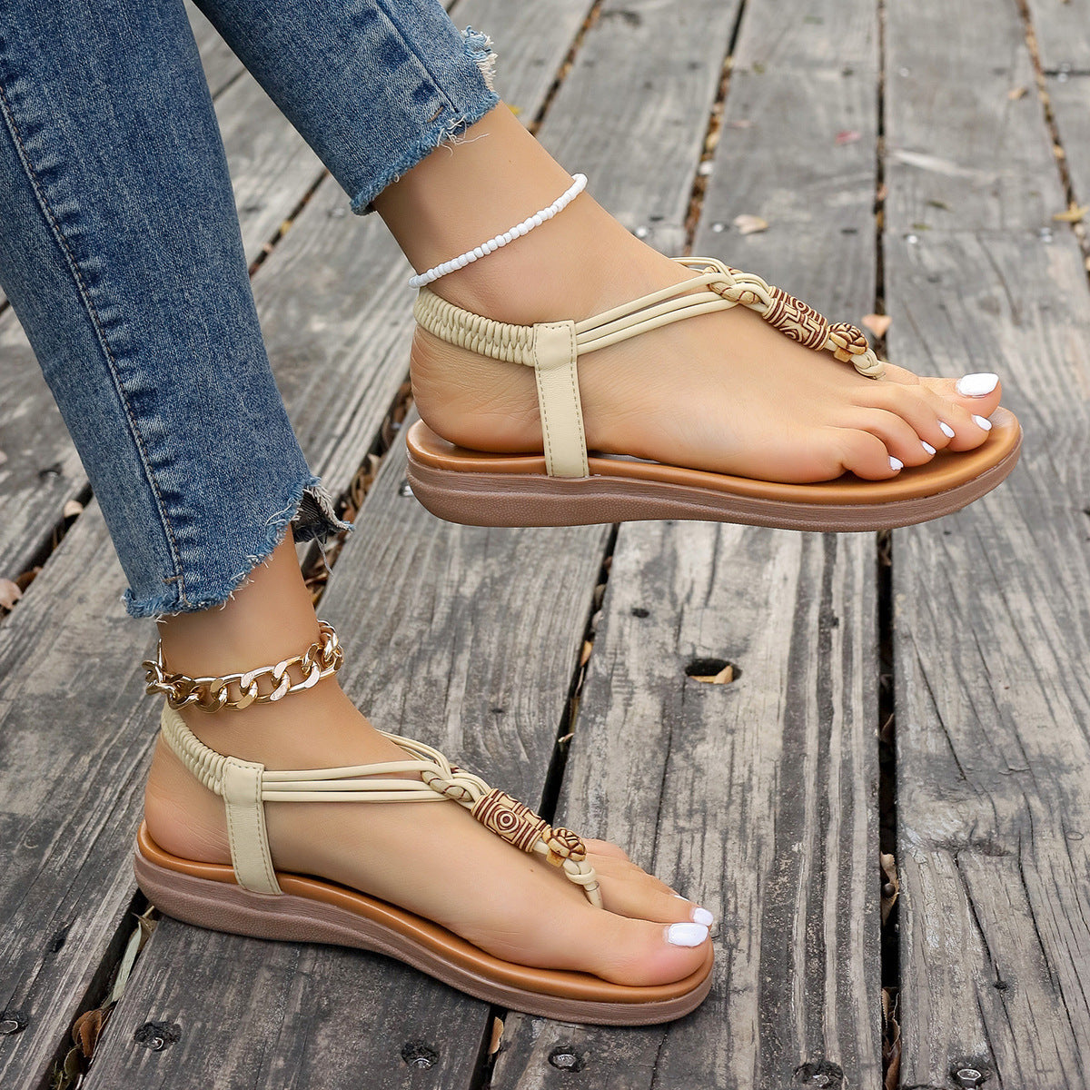 New Women's Flats Sandals Summer Roman