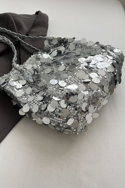 Sequin Braided Strap Shoulder Bag - Munsieur