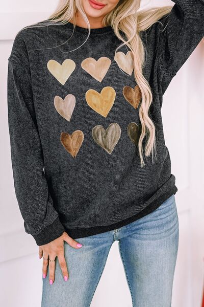 Round Neck Dropped Shoulder Sweatshirt for Comfort - Munsieur