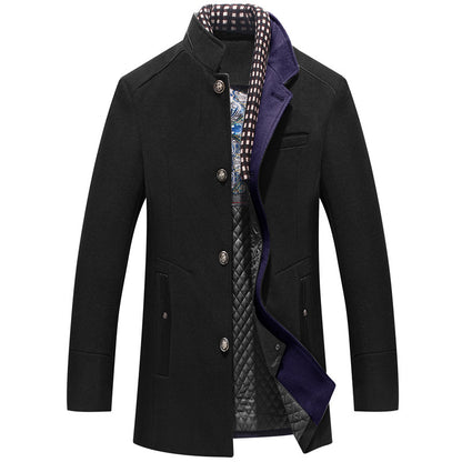 Men's Woolen Coat Thickened Collar Coat - Munsieur