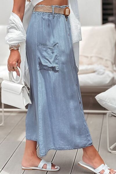 Frill Midi Skirt with Pockets - Munsieur