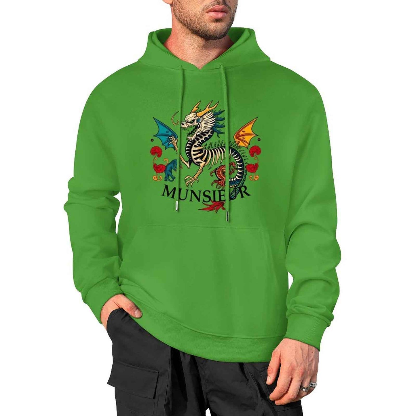 Munsieur Inferno Crest: Dragon Hoodie for Men - Munsieur