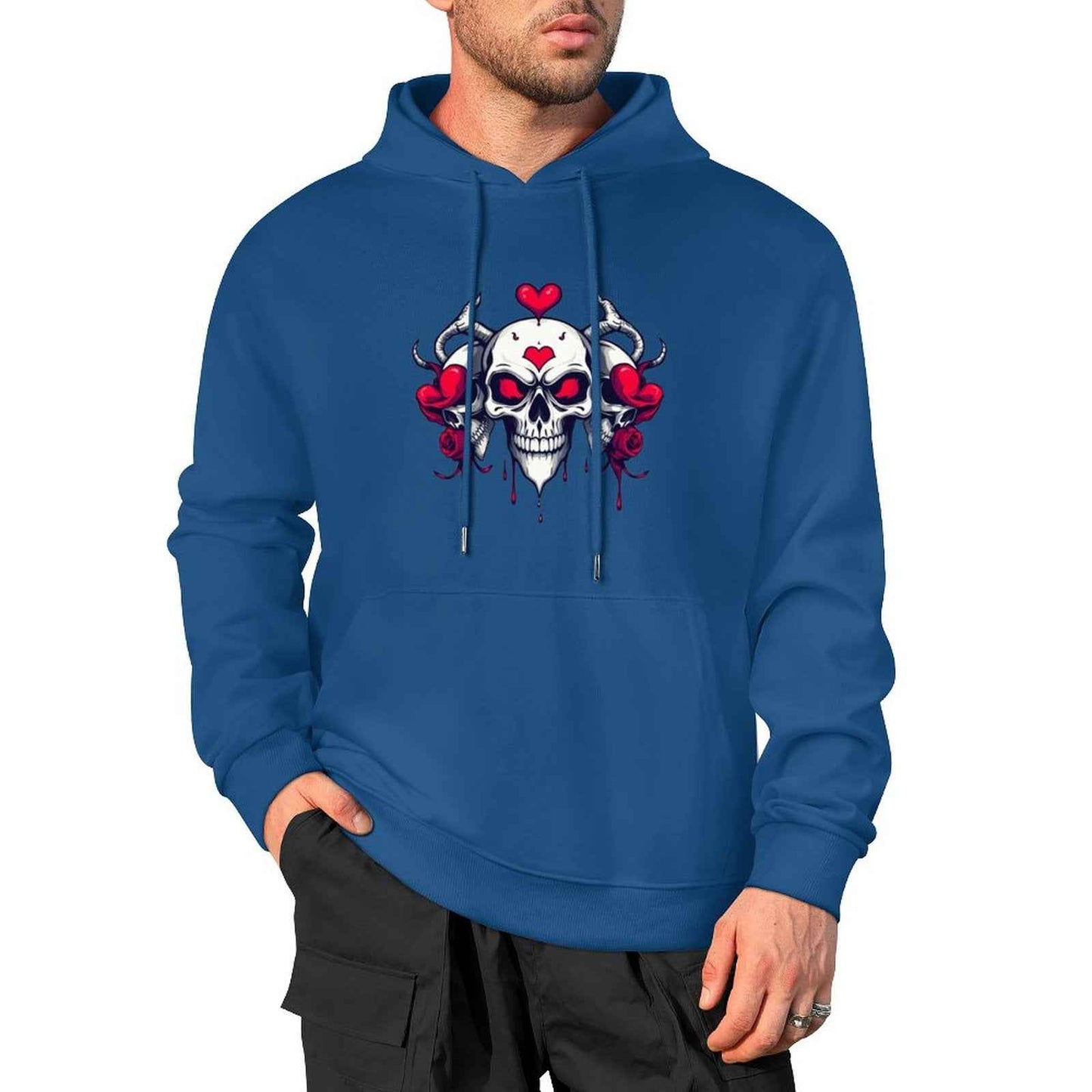 Munsieur Bleeding Royalty: Skull Hoodie for Men - Munsieur