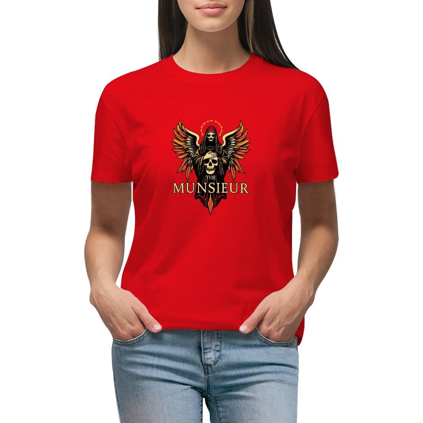 Munsieur Women's Brand T-shirt "Rebellious Angel" Designer Streetwear for Her