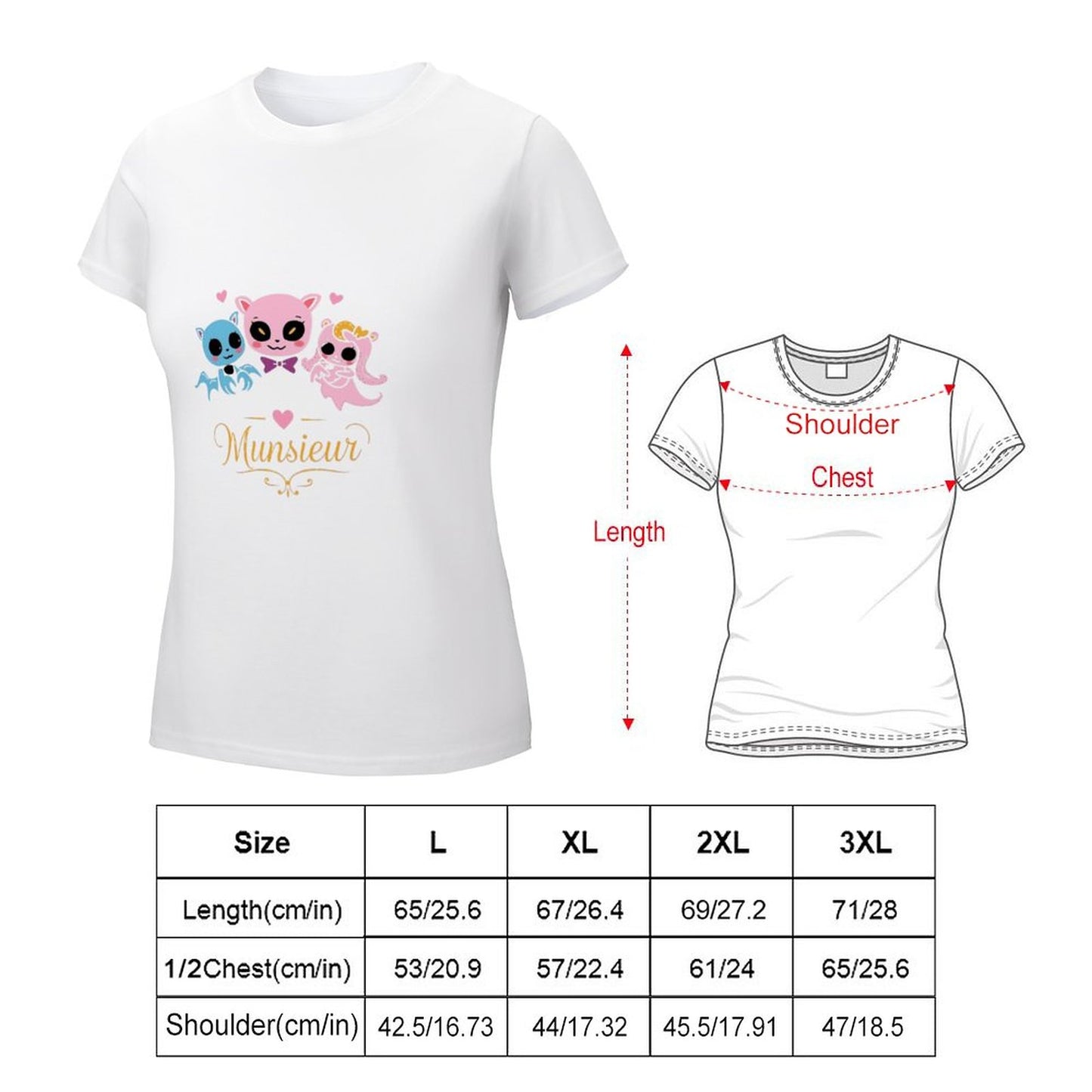 Women's Munsieur T-shirt Valentine's Day Collection "Vampire Friends" Designer Streetwear for Her