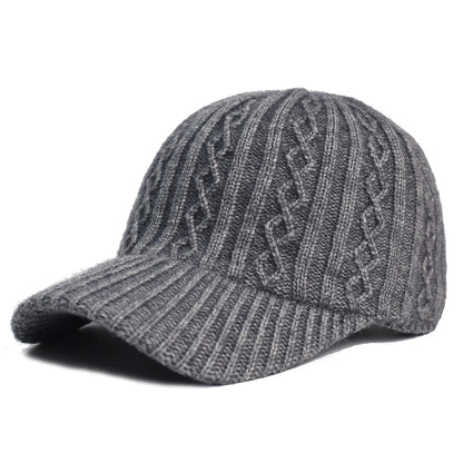 Knitting Wool Baseball Cap Korean Warm Solid Color Light Plate Peaked Hat