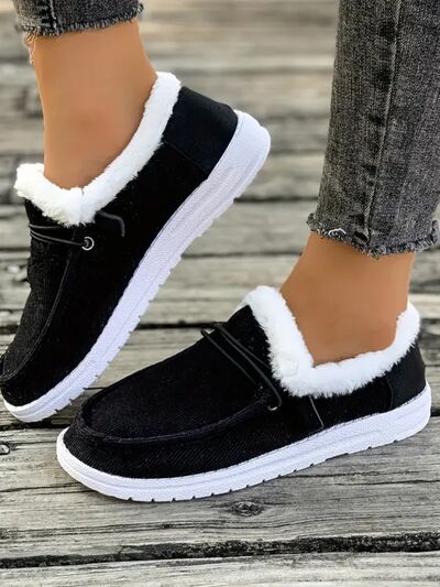 Fluff Round Toe Flat Slip-Ons - Munsieur