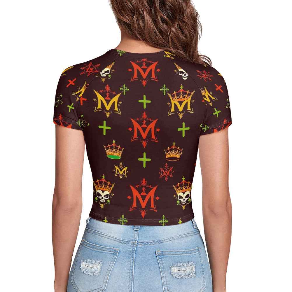 Tight cropped navel-baring T-shirt