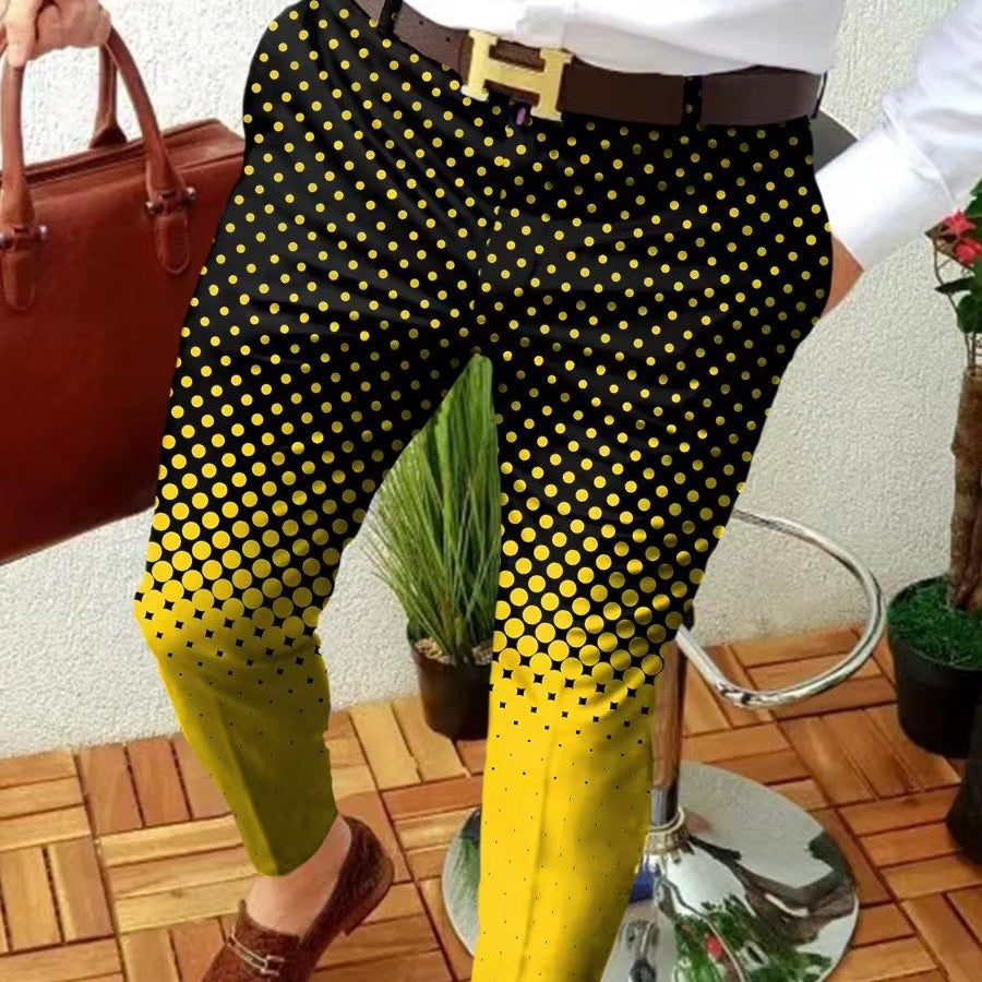 Men's Casual Abstract Contrast Micro-stretch Pants