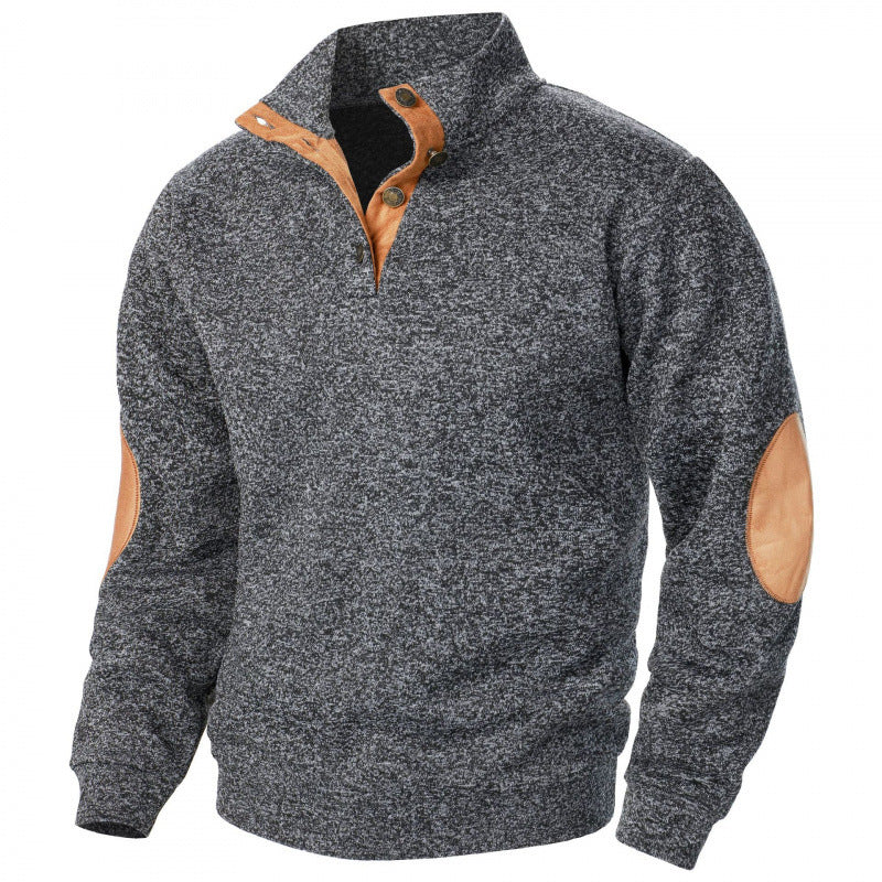 Men's Stand Collar Knitted Joint Stitching Casual Jacquard Cardigan Hoodie - Munsieur