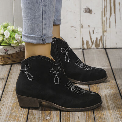 Block Heel Ankle Boots - Munsieur