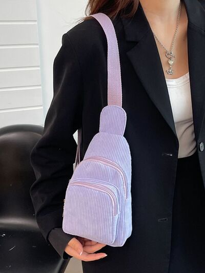 Corduroy Solid Color Crossbody Bag - Munsieur