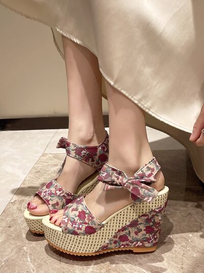 Floral Tied High Heel Sandals - Munsieur