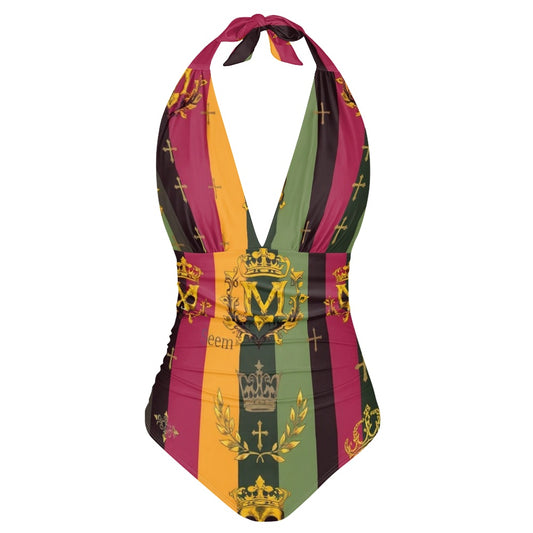 MUNSIEUR All-Over Print Women's High Cut One-piece Swimsuit